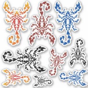 Flames Scorpion Sticker Set
