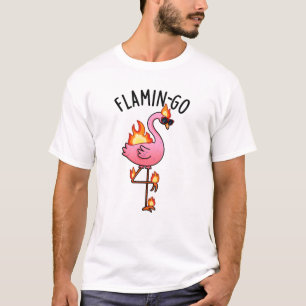 Flamin-go Grappige Flamingo Pun T-shirt