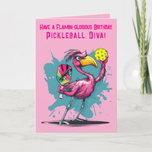 Flamin-go voor de winst: The Ultimate Pickleball Feestdagen Kaart