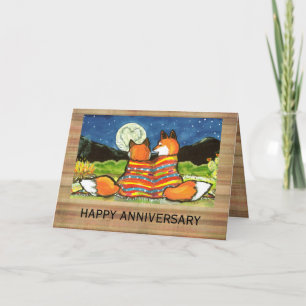 "Flamin' Love" Red Foxes Romantique carte