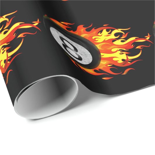 Flaming 8 Ball Cadeaupapier (Rol Hoek)