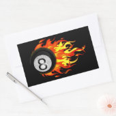 Flaming 8 Ball Rechthoekige Sticker (Envelop)