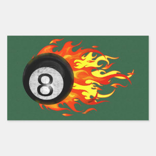 Flaming 8 Ball Rechthoekige Sticker