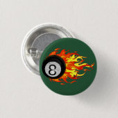 Flaming 8 Ball Ronde Button 3,2 Cm (Voorkant /achterkant)