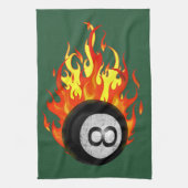 Flaming 8 Ball Theedoek (Verticaal)