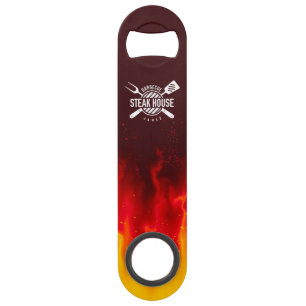 Flaming Bar Blade Opener — Aangepaste BBQ Steak Ho Speed Flessenopener