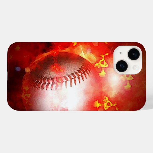 Flaming Baseball Case-Mate iPhone Case (Achterkant (horizontaal))