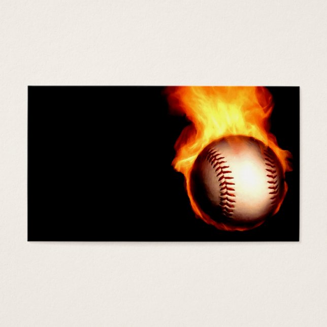 Flaming Baseball Visitekaartje (Voorkant)