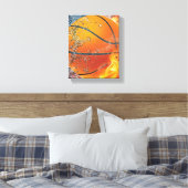 Flaming basketbal canvas afdruk (Insitu (Slaapkamer))