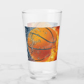 Flaming basketbal glas (Achterkant)