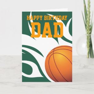 Flaming Basketbal Groen en Wit Kaart