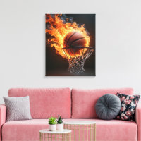 Flaming Basketbal in de Hoop