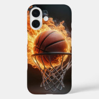 Flaming Basketbal in de Hoop