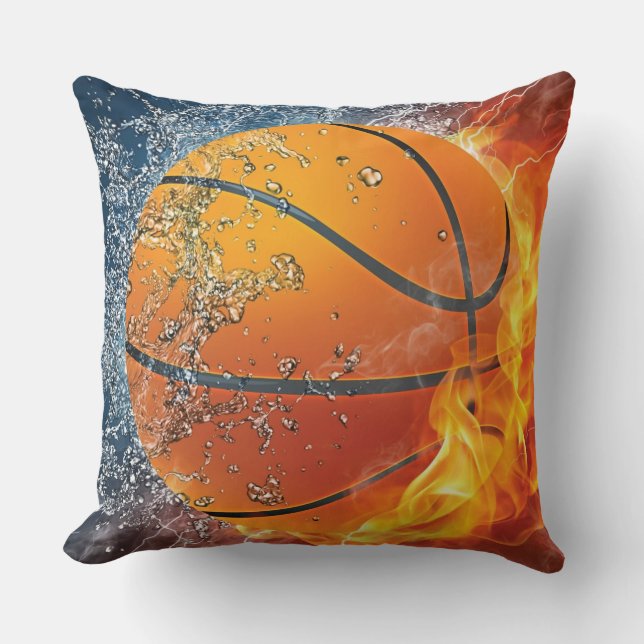 Flaming basketbal kussen (Voorkant)