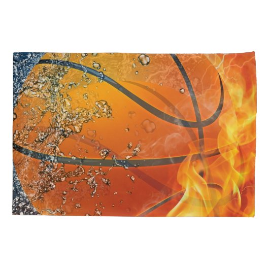 Flaming basketbal kussensloop (Achterkant)