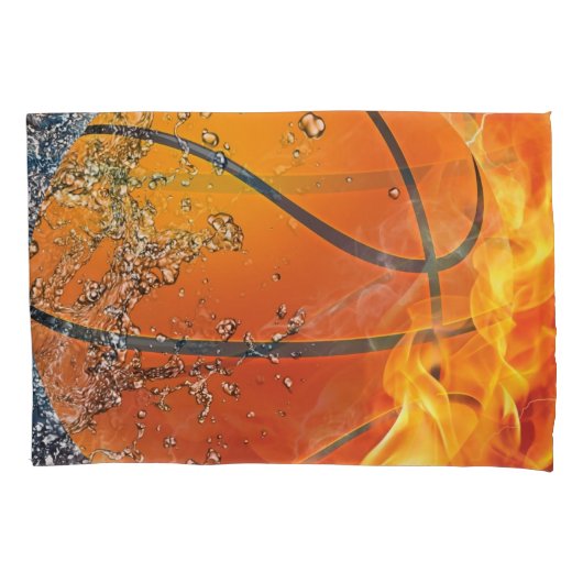 Flaming basketbal kussensloop (Voorkant)