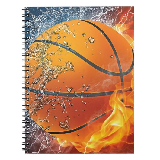 Flaming basketbal notitieboek (Voorkant)