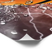 Flaming basketbal perfect poster (Hoek)