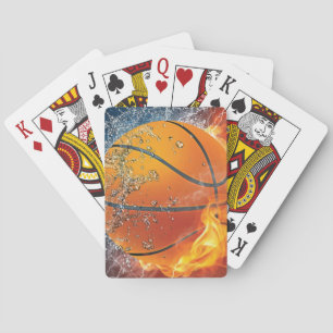 Flaming basketbal pokerkaarten