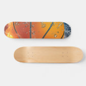 Flaming basketbal skateboard (Horizontaal)