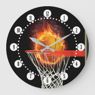 Flaming basketbal Sport Gifts Grote Klok