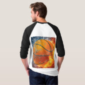 Flaming basketbal t-shirt (Achterkant volledig)