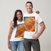 Flaming basketbal t-shirt (Unisex)