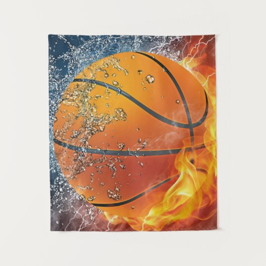 Flaming basketbal wandkleed (Voorkant)