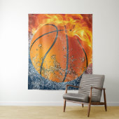 Flaming basketbal wandkleed (In situ)