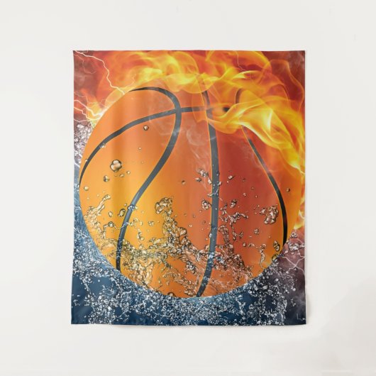 Flaming basketbal wandkleed (Voorkant)
