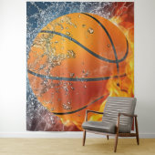 Flaming basketbal wandkleed (In situ)