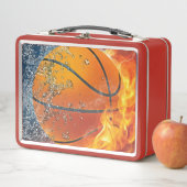 Flaming basketbal werpt kussen (In situ)