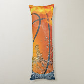 Flaming basketbal werpt kussen (Achterkant (Verticaal))
