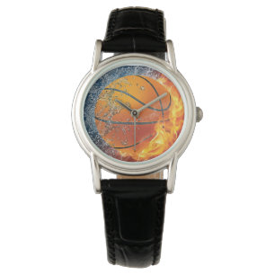 Flaming basketbal werpt kussen horloge
