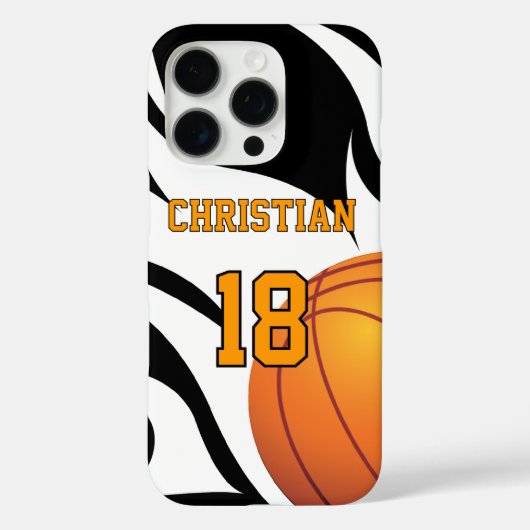 Flaming Basketball Black en White Case-Mate iPhone Case (Achterkant)
