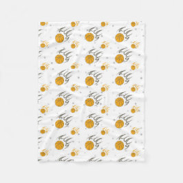 Flaming Basketball Fleece Deken