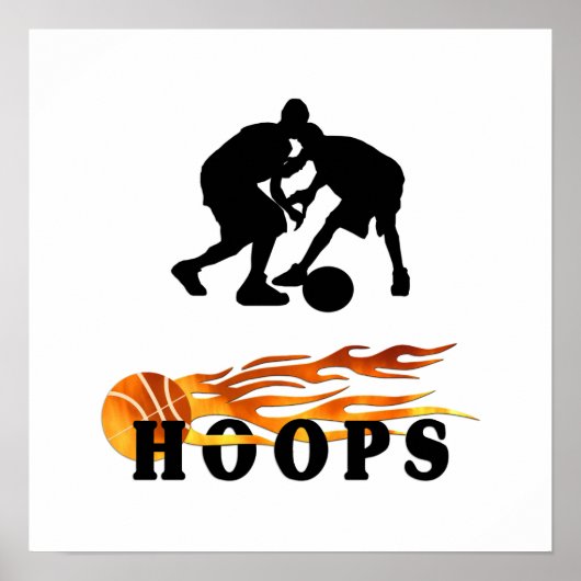 Flaming Basketball Hoops Poster (Voorkant)