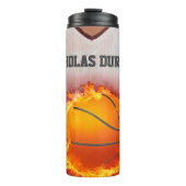 Flaming Basketball Jersey Name  Thermosbeker (Voorkant)