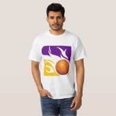 Flaming Basketball Paars en Gold T-shirt (Voorkant volledig)