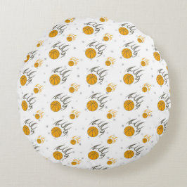 Flaming Basketball Rond Kussen