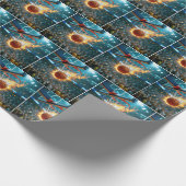 Flaming Basketball Shooting Into the Net Cadeaupapier (Hoek)