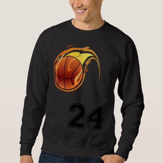 Flaming Basketball with Number 24 on the Front and Trui (Voorkant)
