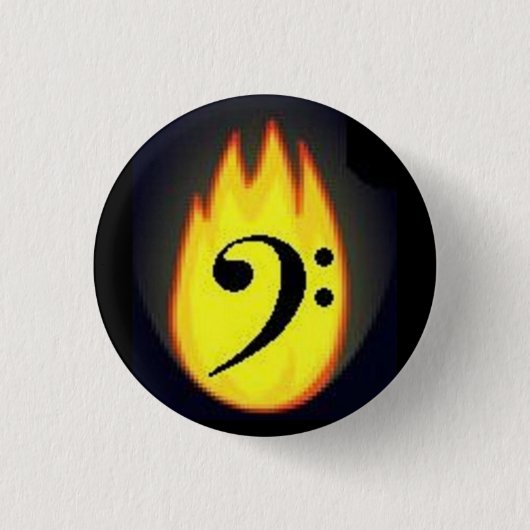 Flaming Bass Clef Button (Voorkant)