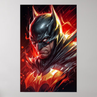 Flaming Bat Emblem Art Poster