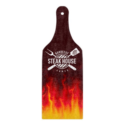 Flaming BBQ - Custom Steak House Snijplank (Voorkant)