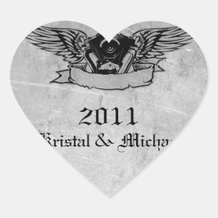 Flaming Biker Envelope Seals Hart Sticker