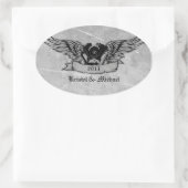 Flaming Biker Envelope Seals Ovale Sticker (Tas)