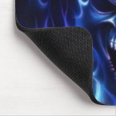 Flaming Blue Skull Muismat (Hoek)