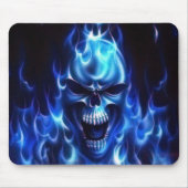 Flaming Blue Skull Muismat (Voorkant)