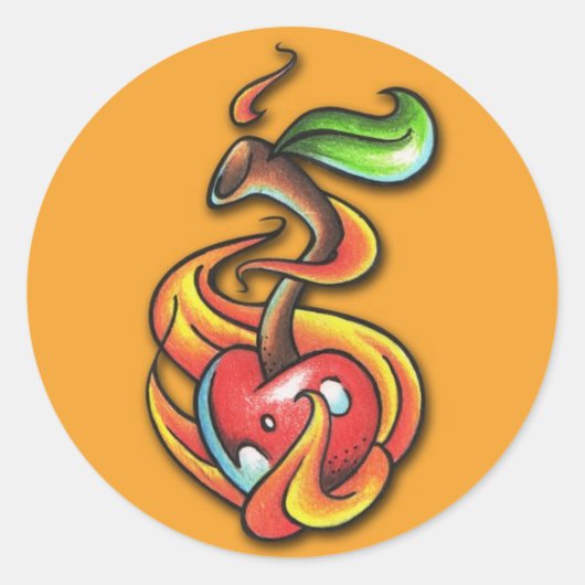 Flaming Cherry - Sticker (Voorkant)